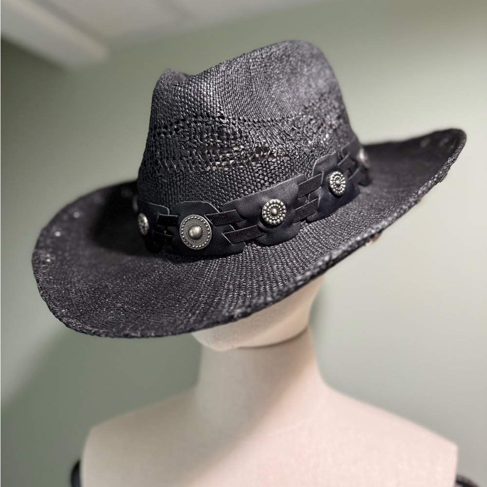 Stylish Black Studded Cowboy Hat